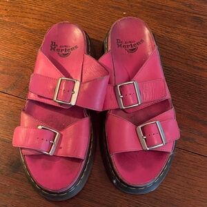 Dr. Martens Fuchsia Double Buckle Sandals